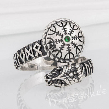 Handcrafted Helm of Awe Serpent Band - Sterling Silver