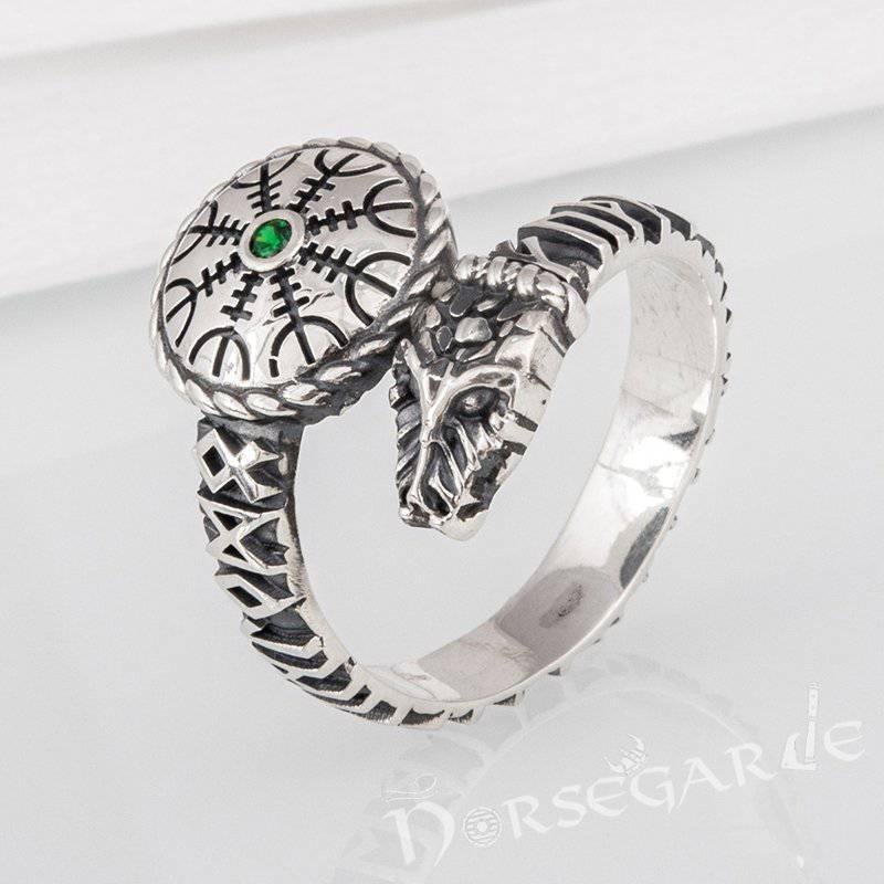 Handcrafted Helm of Awe Serpent Band - Sterling Silver