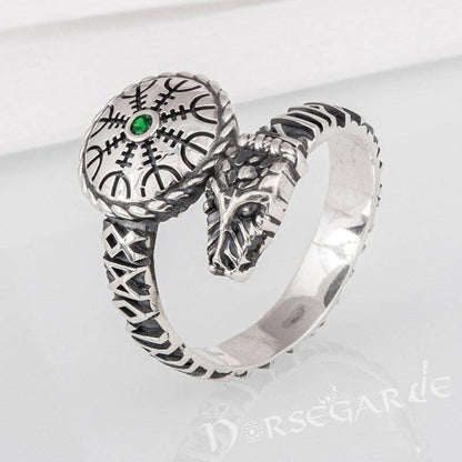 Handcrafted Helm of Awe Serpent Band - Sterling Silver