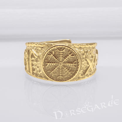 Handcrafted Helm of Awe Signet Ring - Gold