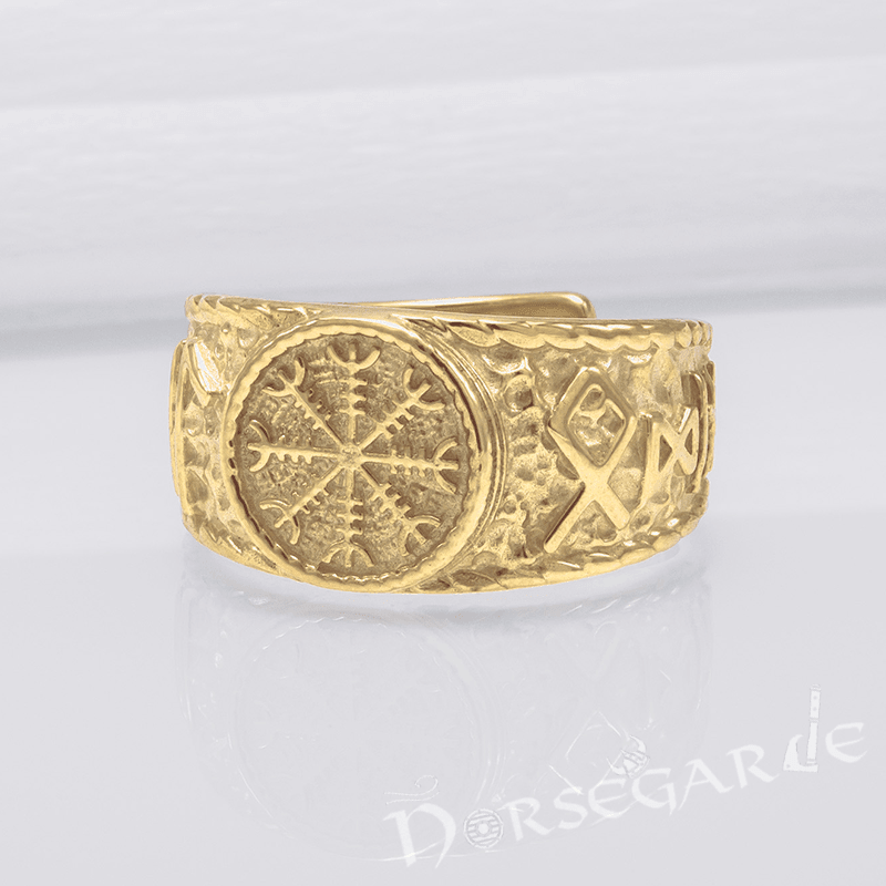 Handcrafted Helm of Awe Signet Ring - Gold