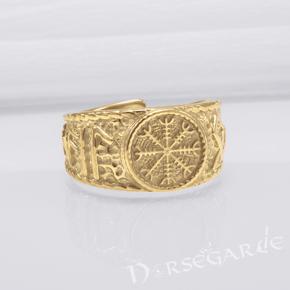 Handcrafted Helm of Awe Signet Ring - Gold