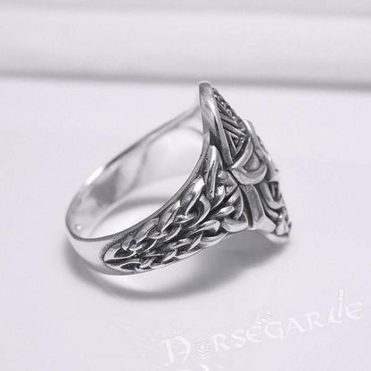 Handcrafted Helm of Odin Ring - Sterling Silver