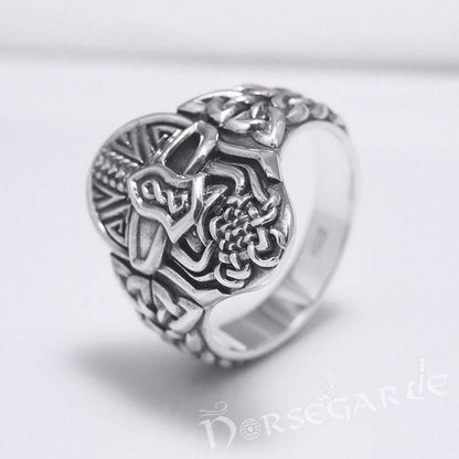 Handcrafted Helm of Odin Ring - Sterling Silver