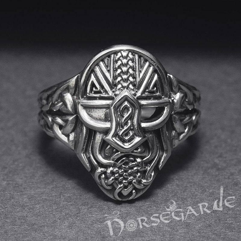Handcrafted Helm of Odin Ring - Sterling Silver