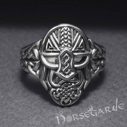 Handcrafted Helm of Odin Ring - Sterling Silver