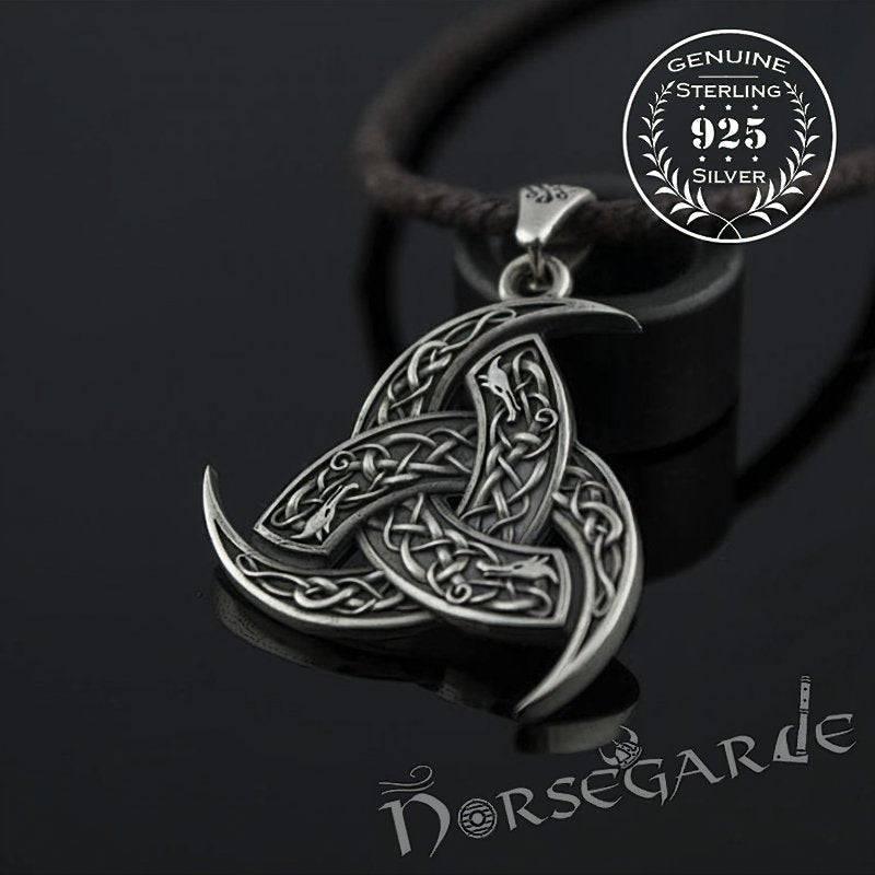 Handcrafted Horn Triskelion Pendant - Sterling Silver
