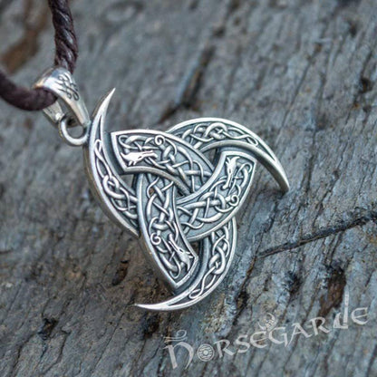 Handcrafted Horn Triskelion Pendant - Sterling Silver