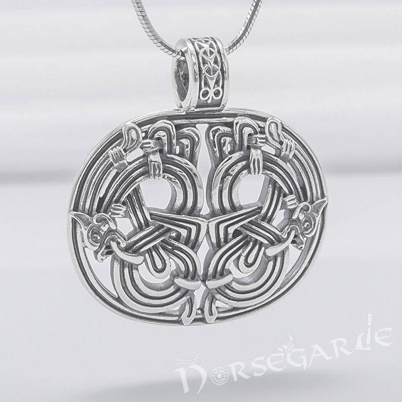 Handcrafted Jellinge Wolf Ornament Pendant - Sterling Silver