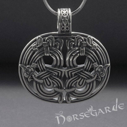 Handcrafted Jellinge Wolf Ornament Pendant - Sterling Silver