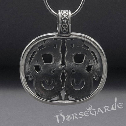 Handcrafted Jellinge Wolf Ornament Pendant - Sterling Silver