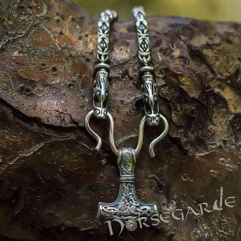 Handcrafted King's Chain with Mammen Mjölnir - Sterling Silver