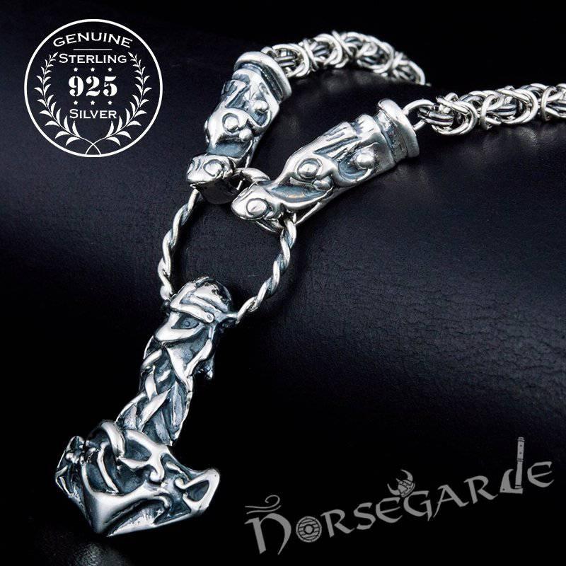 Handcrafted King's Chain with Mjölnir - Sterling Silver