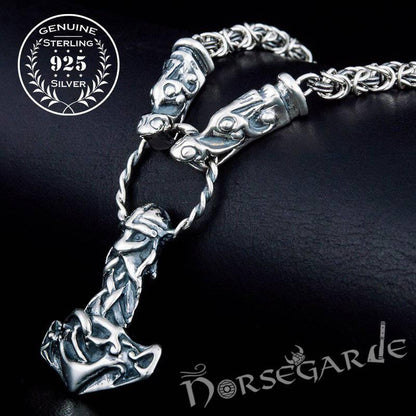 Handcrafted King's Chain with Mjölnir - Sterling Silver