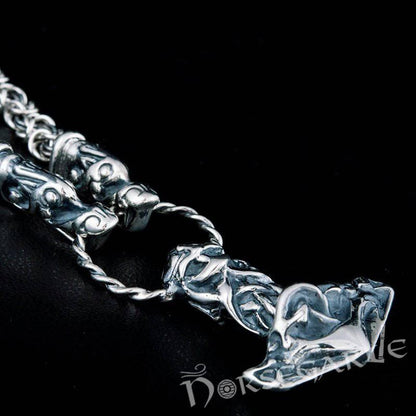 Handcrafted King's Chain with Mjölnir - Sterling Silver
