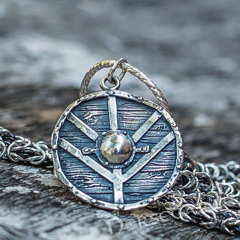 Handcrafted King's Chain with Shield Pendant - Sterling Silver