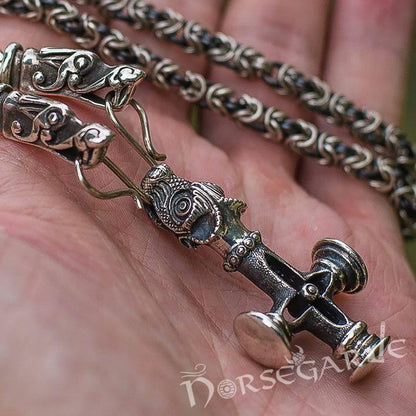 Handcrafted King's Chain with Icelandic Wolf Cross - Sterling Silver