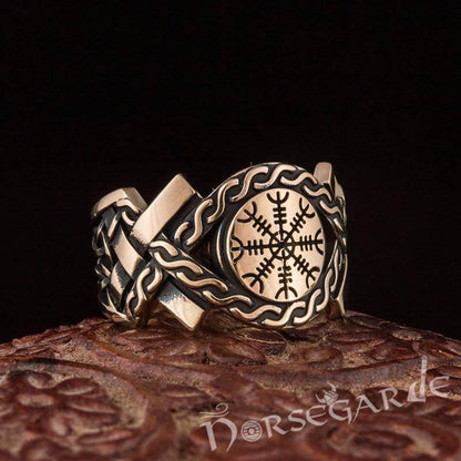 Handcrafted Knot Ornament Helm of Awe Band - Bronze