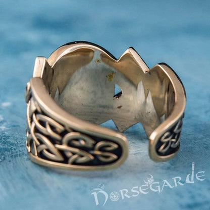 Handcrafted Knot Ornament Vegvisir Band - Bronze