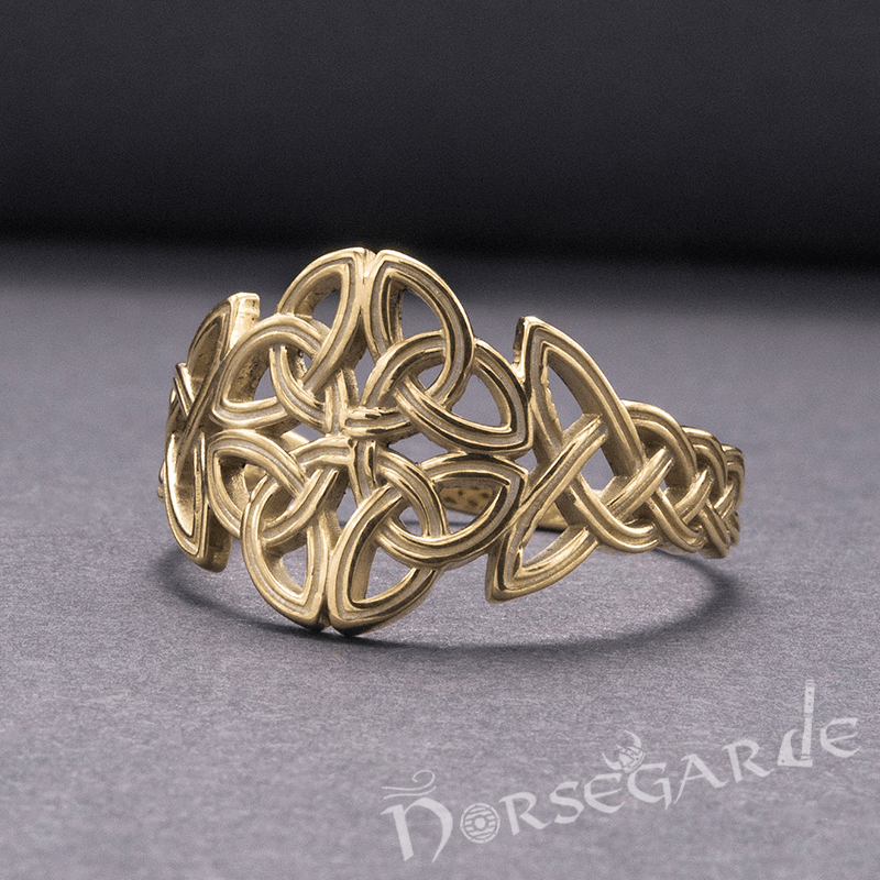 Handcrafted Large Celtic Knot Ring - Gold