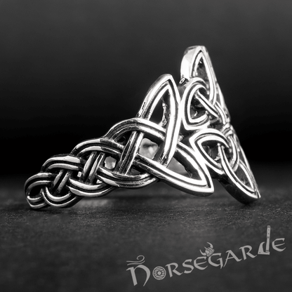 Handcrafted Large Celtic Knot Ring - Sterling Silver