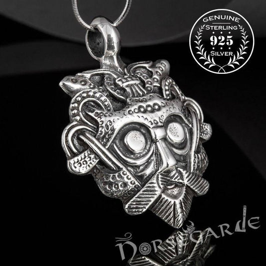 Handcrafted Loki's Mask Amulet - Sterling Silver