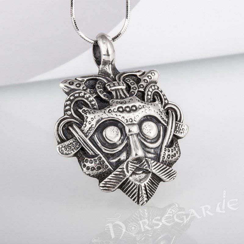 Handcrafted Loki's Mask Amulet - Sterling Silver