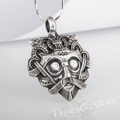 Handcrafted Loki's Mask Amulet - Sterling Silver