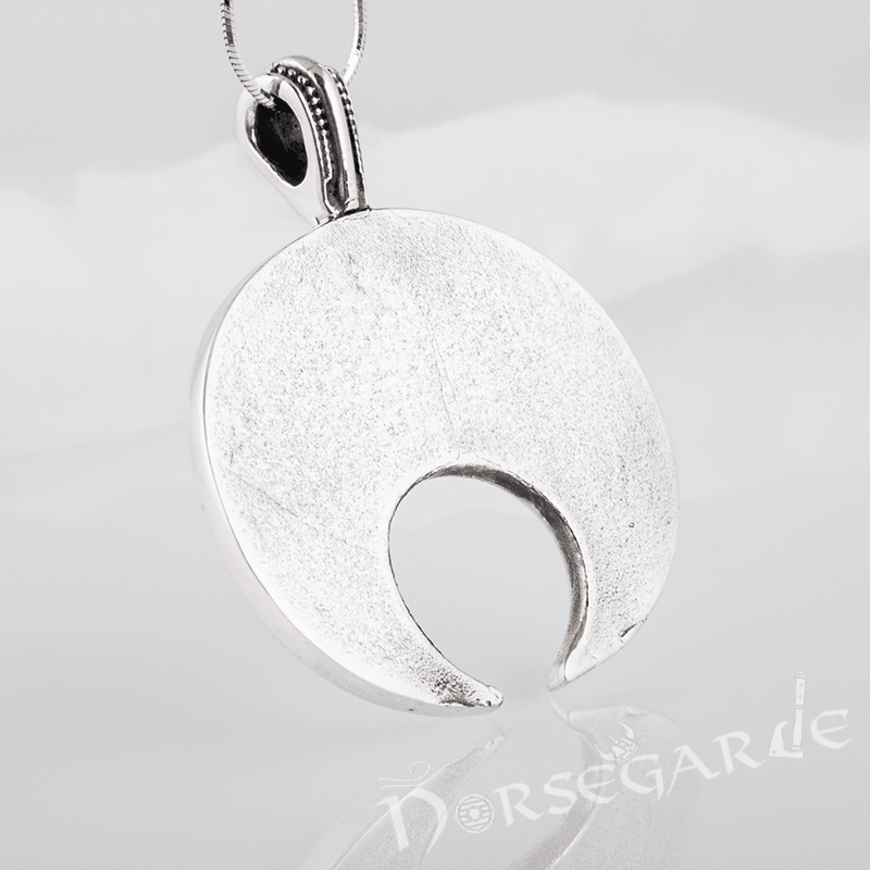 Handcrafted Lunula Raven Pendant - Sterling Silver