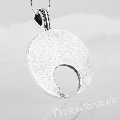 Handcrafted Lunula Raven Pendant - Sterling Silver