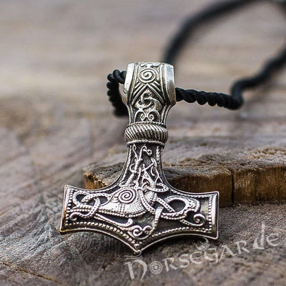 Handcrafted Mammen Engraved Large Mjölnir - Sterling Silver