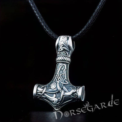 Handcrafted Mammen Engraved Small Mjölnir - Sterling Silver