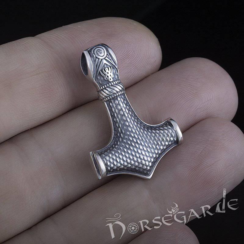 Handcrafted Mammen Engraved Small Mjölnir - Sterling Silver