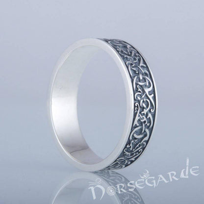 Handcrafted Mammen Ornamental Band - Sterling Silver