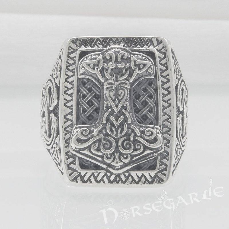 Handcrafted Mjölnir Signet Ring - Sterling Silver