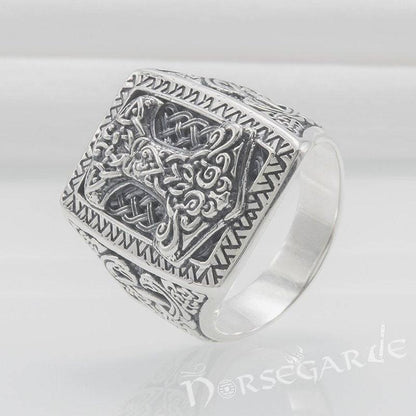 Handcrafted Mjölnir Signet Ring - Sterling Silver