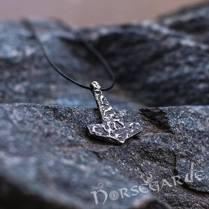 Handcrafted Molded Style Mjölnir - Sterling Silver