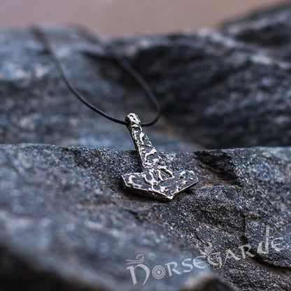 Handcrafted Molded Style Mjölnir - Sterling Silver
