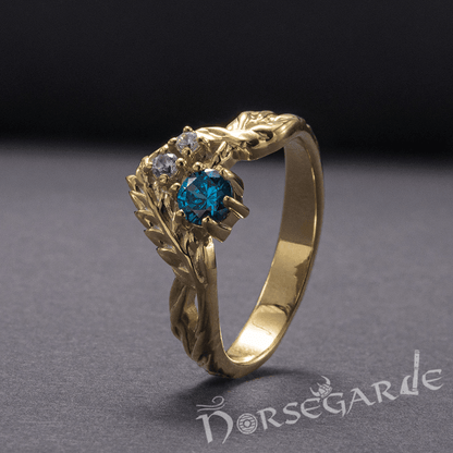 Handcrafted Nature's Bounty Ring - Gold with Sapphire & Diamonds