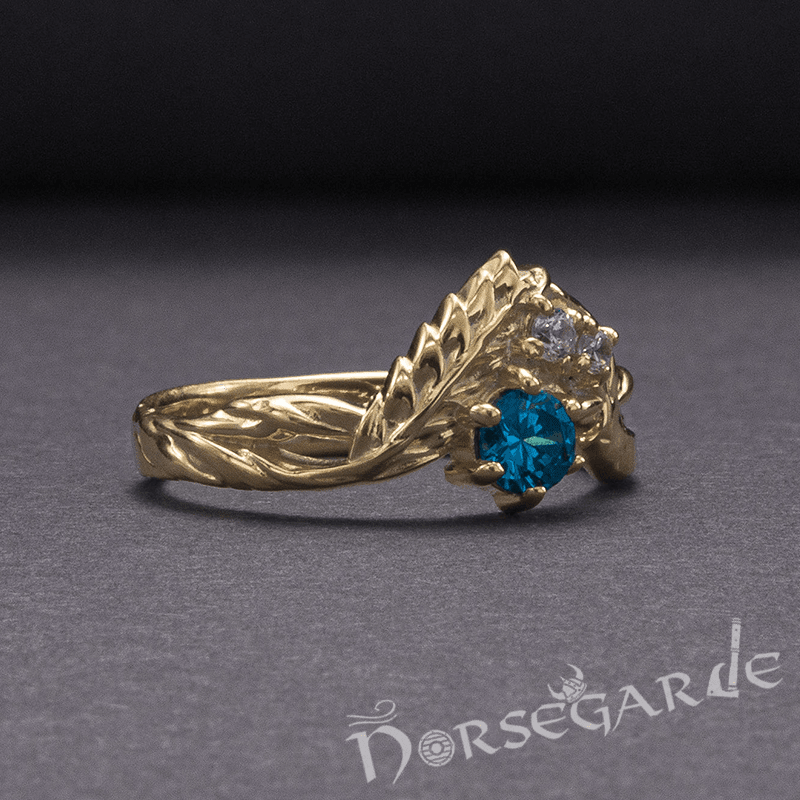 Handcrafted Nature's Bounty Ring - Gold with Sapphire & Diamonds