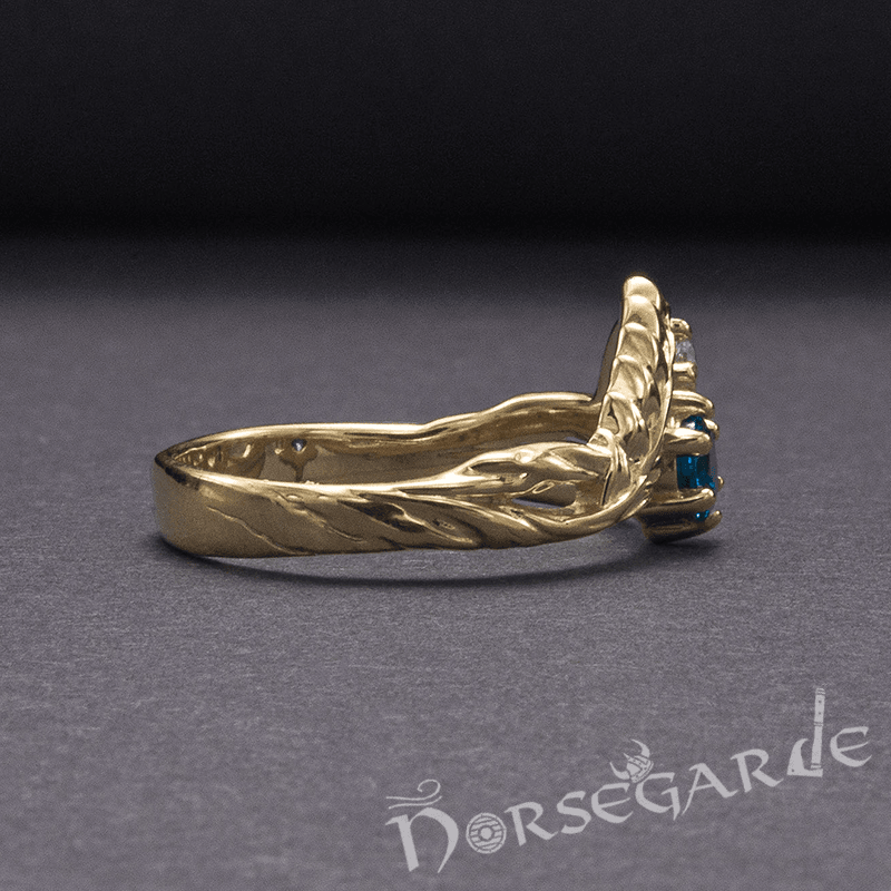 Handcrafted Nature's Bounty Ring - Gold with Sapphire & Diamonds