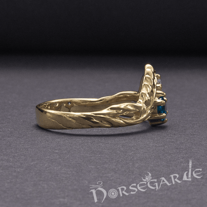 Handcrafted Nature's Bounty Ring - Gold with Sapphire & Diamonds