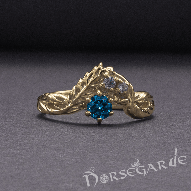 Handcrafted Nature's Bounty Ring - Gold with Sapphire & Diamonds