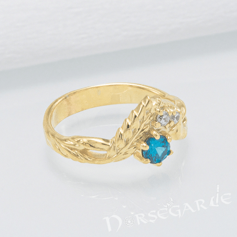 Handcrafted Nature's Bounty Ring - Gold with Sapphire & Diamonds