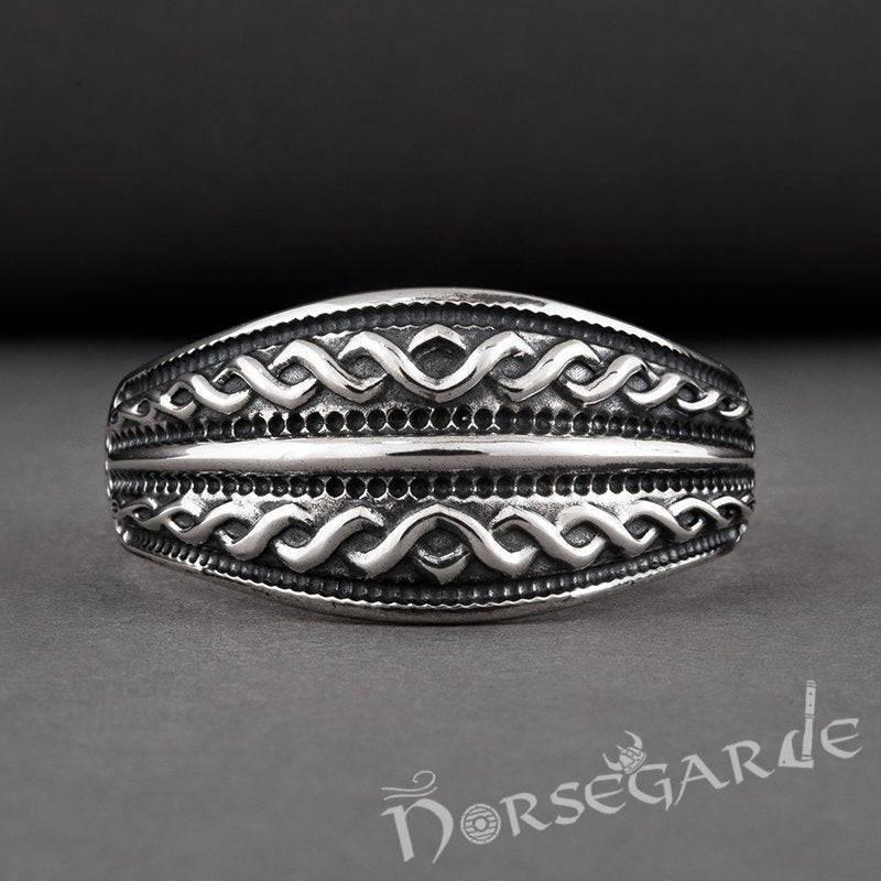Handcrafted Norse Decoration Pattern Ring - Sterling Silver