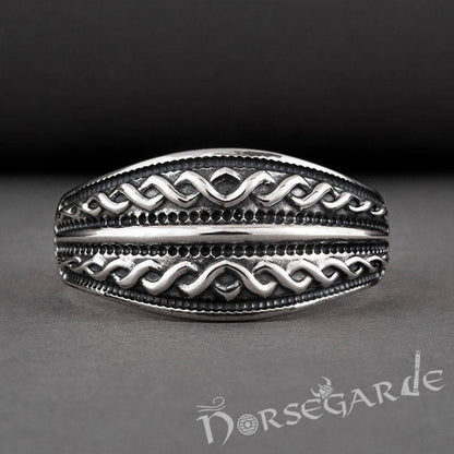 Handcrafted Norse Decoration Pattern Ring - Sterling Silver