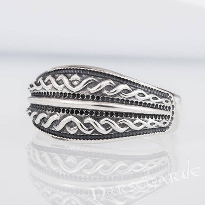 Handcrafted Norse Decoration Pattern Ring - Sterling Silver