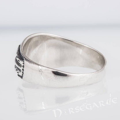 Handcrafted Norse Decoration Pattern Ring - Sterling Silver