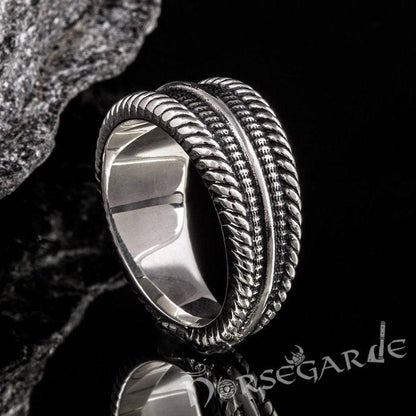 Handcrafted Norse Ornament Pattern Ring - Sterling Silver