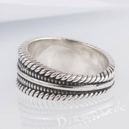 Handcrafted Norse Ornament Pattern Ring - Sterling Silver